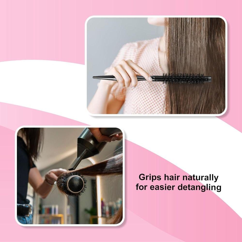 Mit Glattem Griff Kleine Lockenbürste Styling Haarbürste Nylonborsten Walzenbürste Mini Ponyroller Tragbare Lockenbürste