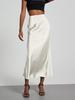 Elegant European and American Style Women's Satin Midi Skirt – Smooth, Slim, and Silky Texture for Summer