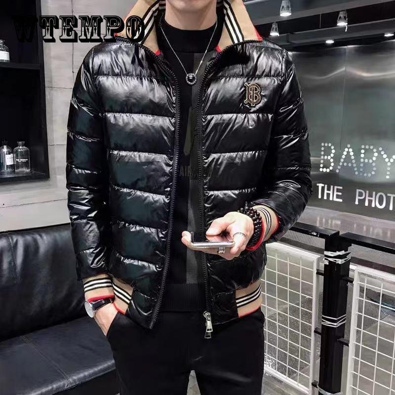 

Толстый Теплый Открытый Ветрозащитные Мужчины Вниз Куртка Мода Тенденция Короткие Стенд Воротник Белая утка Вниз Мужская куртка