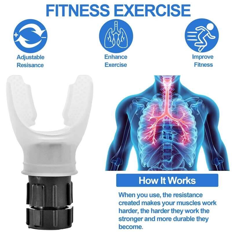 Breathing Trainer Flexer Durable Fiess Exerciser Increases Lung Capacity Adjustable Levels Respiratory Deep Breath