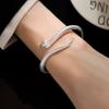 Silver Color Snake Shaped Bangle&Bracelet for Women Vintage Hip-Hop Gothic Style Open Bangle Fashion Jewelry Festive Gift