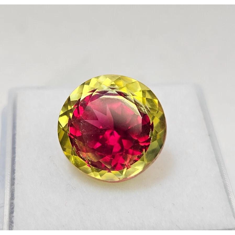 Beautiful Pitambari Sapphire Bi-Color 12+ Ct Round Cut Loose Gemstone