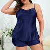 Ice Silk Women's Pajama Set: Breathable Summer Cami Dress and Shorts