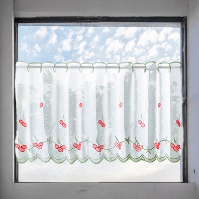 Yousheng Short Curtain Anti-Tear Strong Light Filtering Fast Drying Drape Effect Fine Embroidery Window Gauze Bedroom Accessory