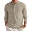 Men's Loose Casual Button Down Collar Long Sleeve Top