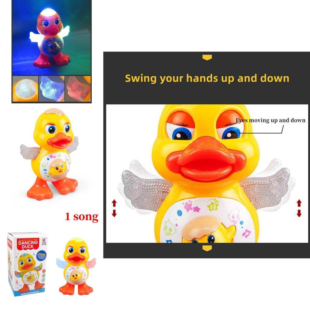 Singing Dancing Cartoon Duckling Electric Light Music Kids Toys Christmas Gifts