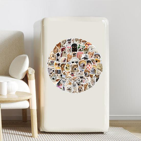 100 stk Søte Hund Meme Klistremerker for Journalføring Bærbar PC Scrapbook Vannflaske Skateboard Vanntett PVC Hundeklistremerker for Barn Tenåringer Jenter Gutter