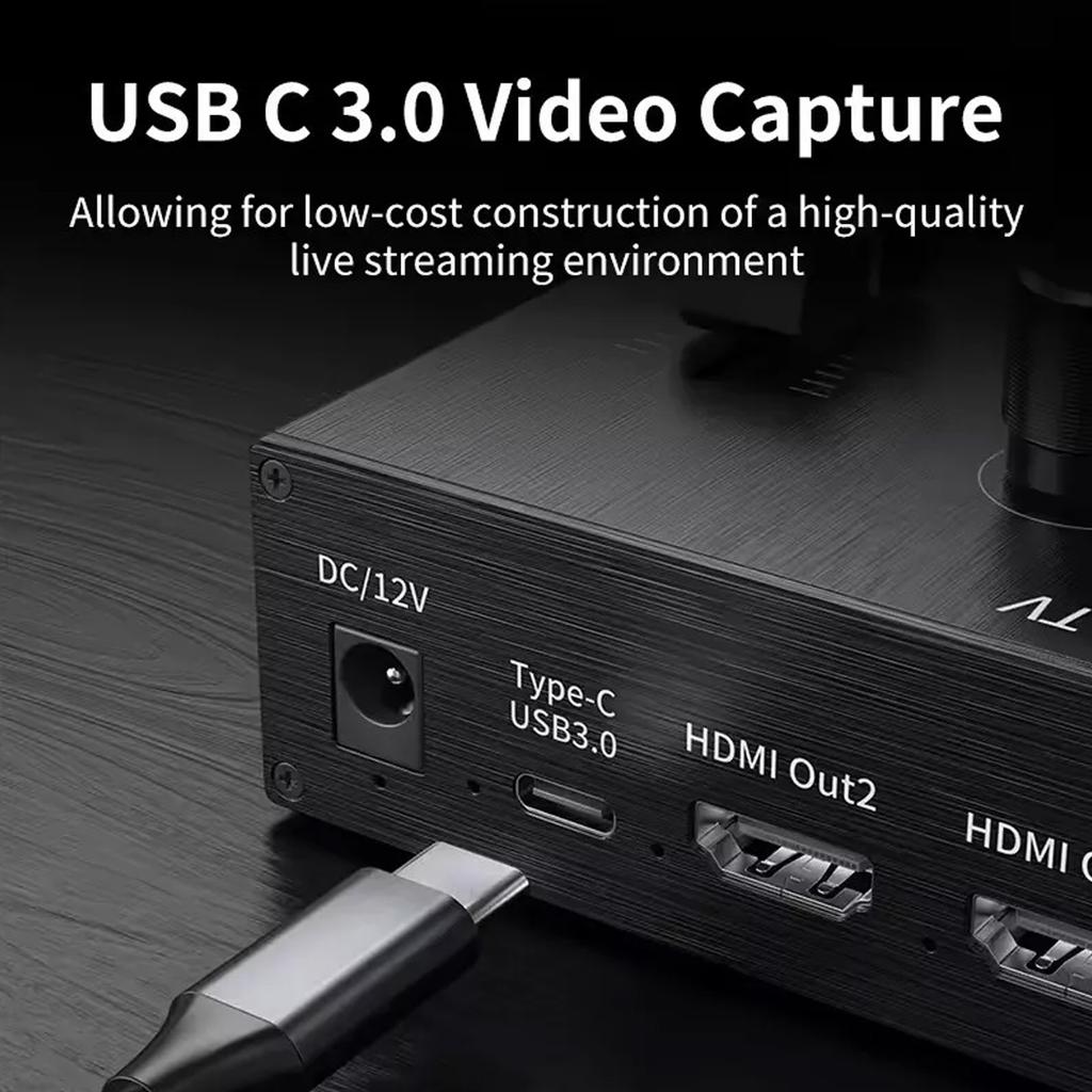 4K Video Switcher 4 HDMI Camera Streaming Live Production Broadcasting Station