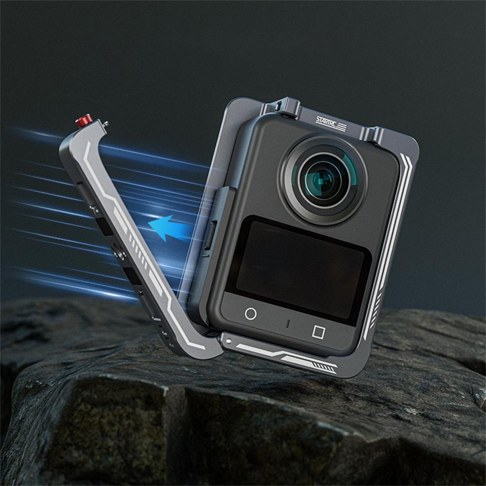 Rabbit Cage Secure Protection Frame with Cold Shoe Metal Rabbit Cage Protective Bezel for DJI OSMO 360 Panoramic Action Camera