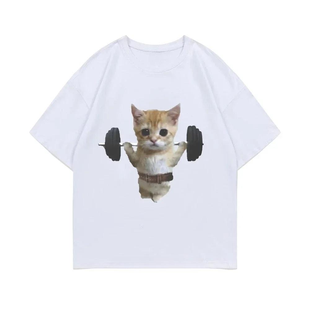 Posilovna Sam Sulek Kočka Grafické Trička Muži Ženy Roztomilé Fitness Pump Cover Tričko Pánské Letní Bavlna Meme Tričko Krátký Rukáv