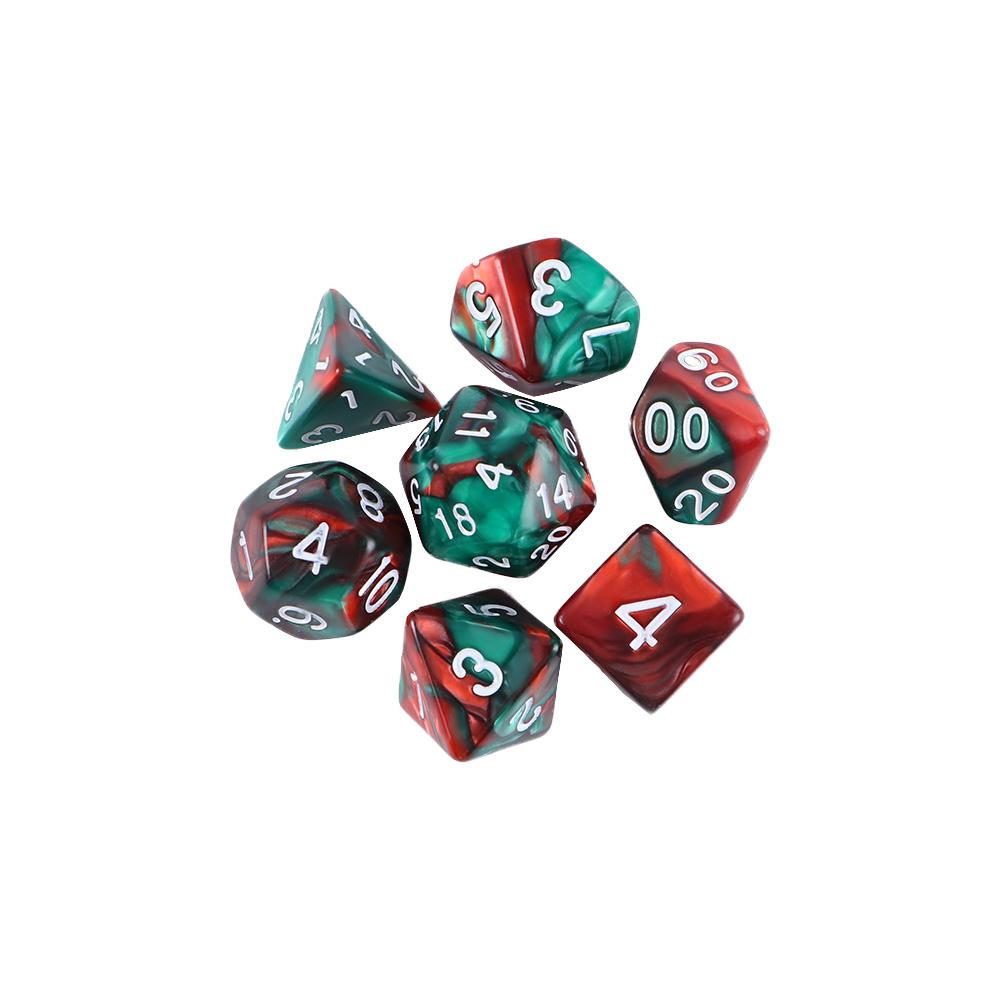 7Pcs Polyhedral Dice Double-Colors Polyhedral Game Dice
