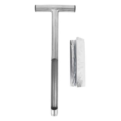 Amostrador de solo com 2 sacos de amostragem, sonda de solo reutilizável com alça em T de aço inoxidável para cuidados com plantas