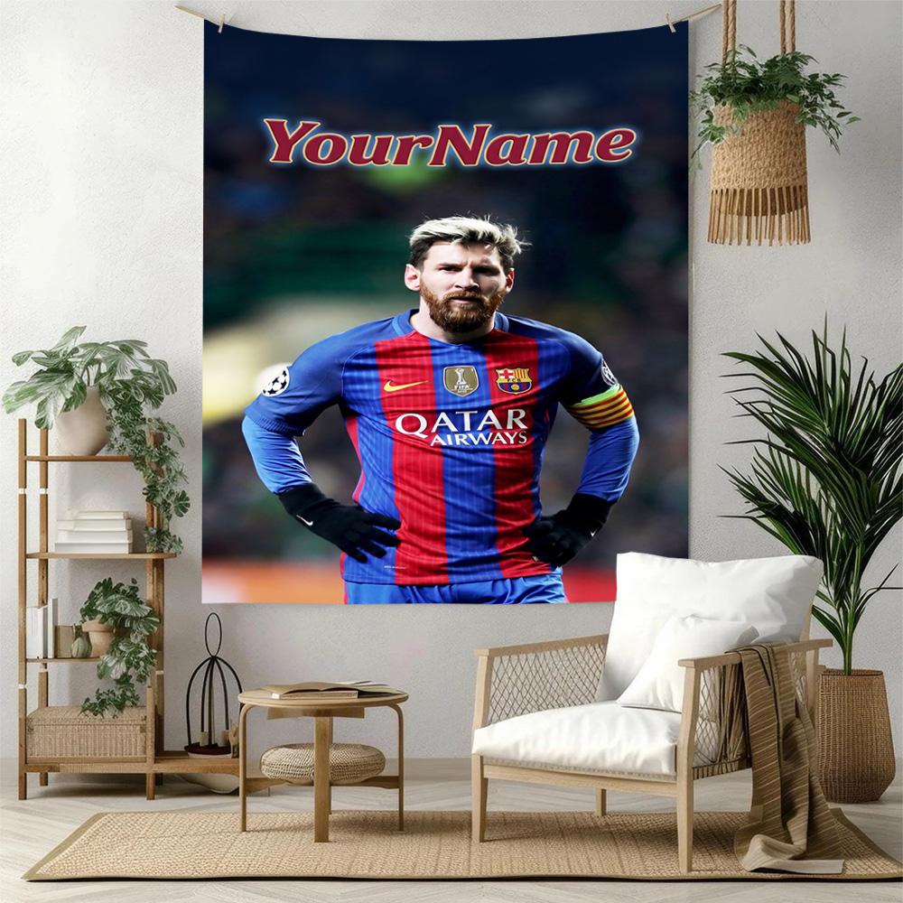 Messi Custom Your Name Wall Decor Tapestry Art For Pet Memorial Birthdaywedding Party Backdrop Family Gift