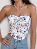 European & American Sexy Backless Floral Fishbone Camisole
