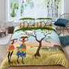 African Woman King Queen Duvet Cover Retro Exotic Tribal Black Girl Pattern Bedding Set Africa Polyester Quilt Cover Pillowcase