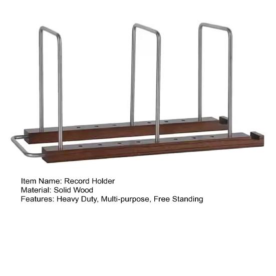Wooden Vinyl Record Holder Heavy Duty Vinyl Record Display Storage Rack Book Magazines Music Albums Record Organizer Stand
