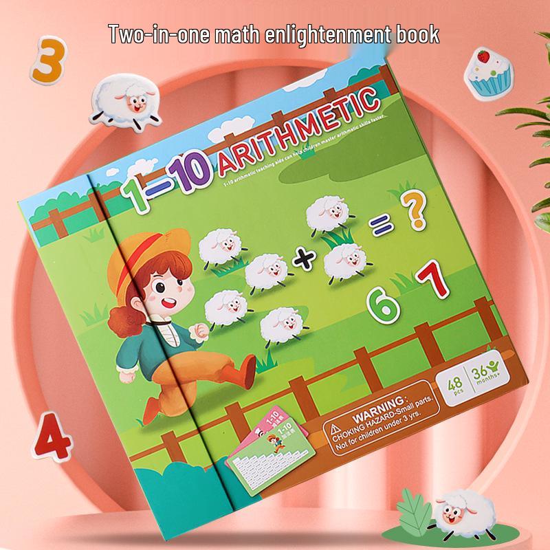 Children’s Educational Cartoon Book & Number Puzzle – Cognitive & Arithmetic Learning Toy