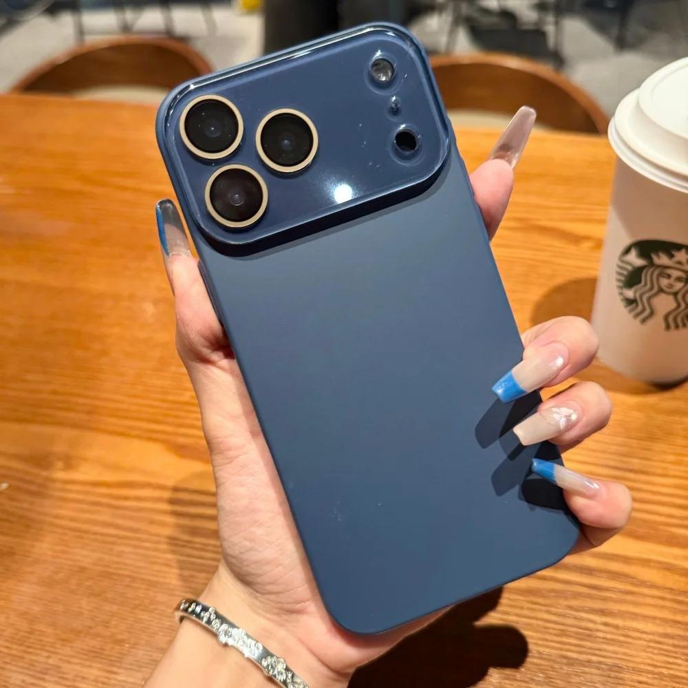 Luxury Full Glass Camera Lens Protection Matte Phone Case For iPhone 17 16 15 14 Plus 13 12 Pro Max 17Pro Air Shockproof Cover