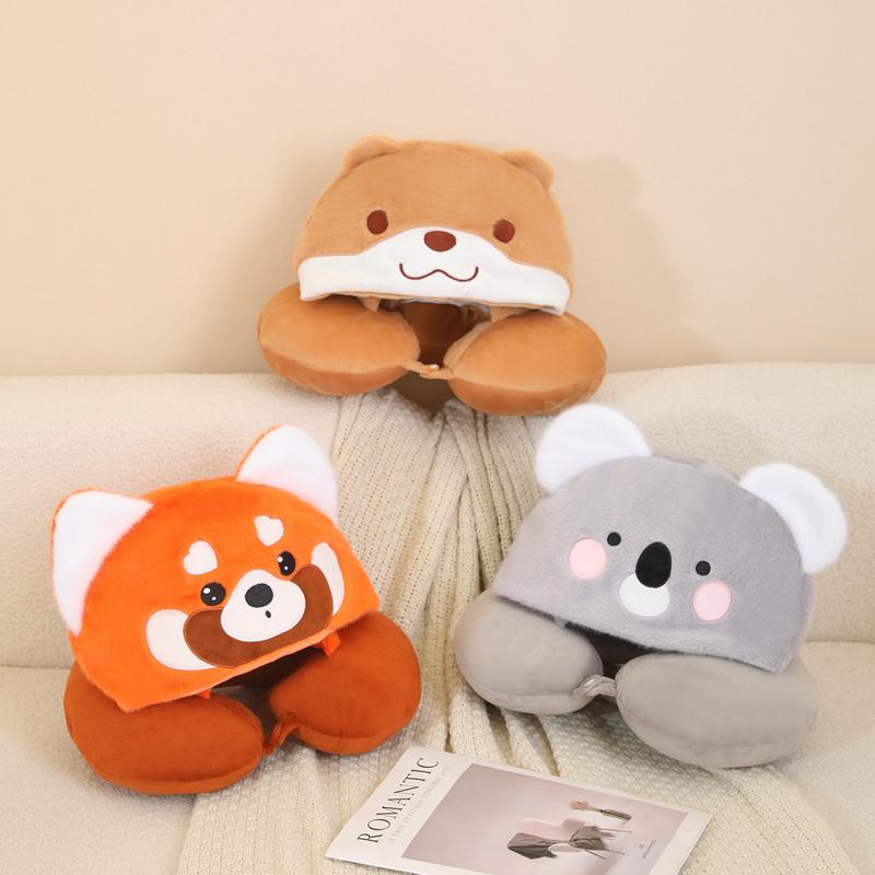 New 35CM Red Panda Raccoon Sloth  Animals Dolls Soft Neck PillowCartoon Office Car Break Decoration Birthday Christmas Gifts