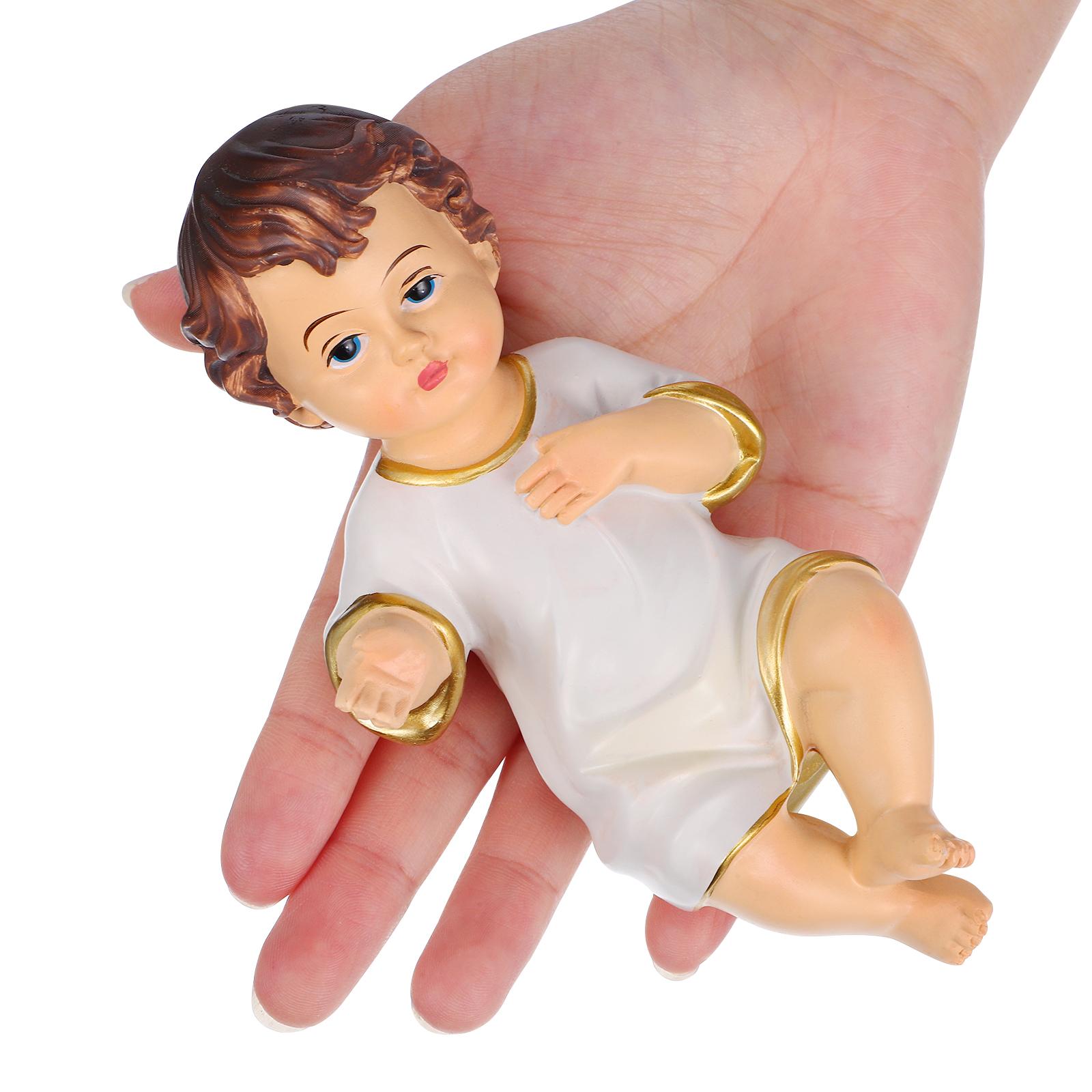 Religious Saint Baby Statue Religious Holy Child Ornament Jesus Baby Resin Handicraft Adornment Mini Dolls Gifts Church Statue