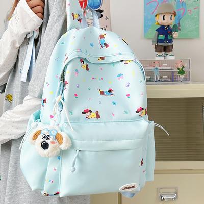 Cartoon Print Student Schoolbag Women's College Large Capacity Backpack