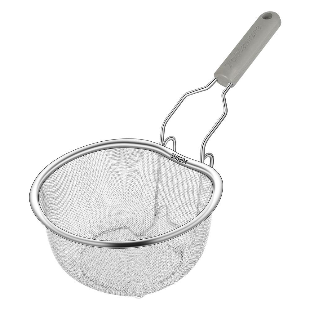 Hook Design Stainless Steel Fry Basket Heat-resistant Noodle Drainer Hot Pot Strainer  Home