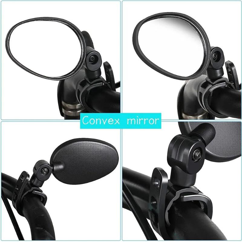1/2pcs Bike Oval Rearview Mirror 360 Degree Rotation Adjustable Rear View Mirror Bicycle Handlebar Mirrors for Electric Scooter