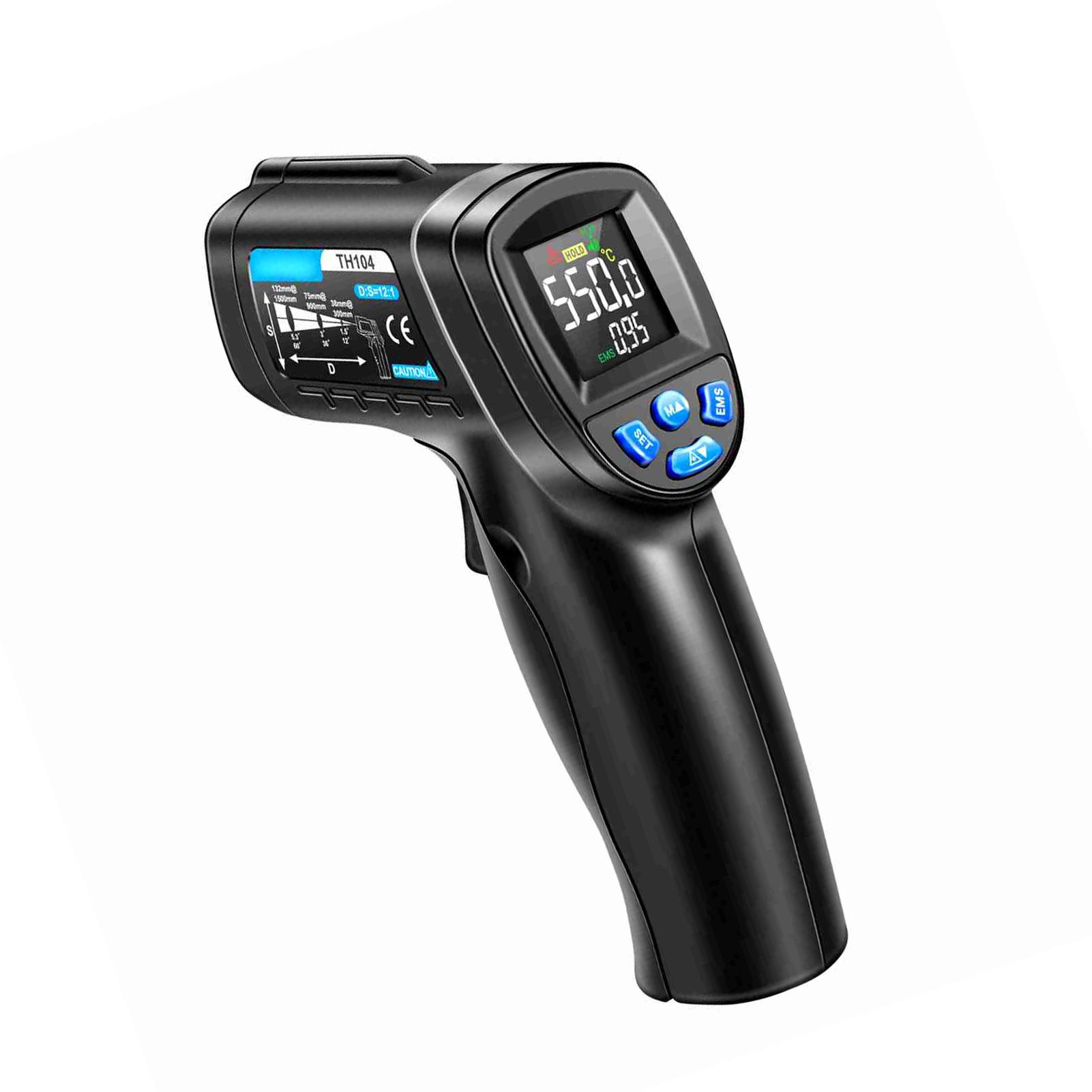 

Infrared Thermometer, Non Contact Digital Thermometer with Backlit Display and Emissivity, for Metal Oil Temperature and Industrial Use