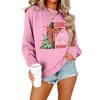Women's Casual Christmas Print Sweatshirt, Neck Loose Fit Long Sleeve Pullover for Holiday