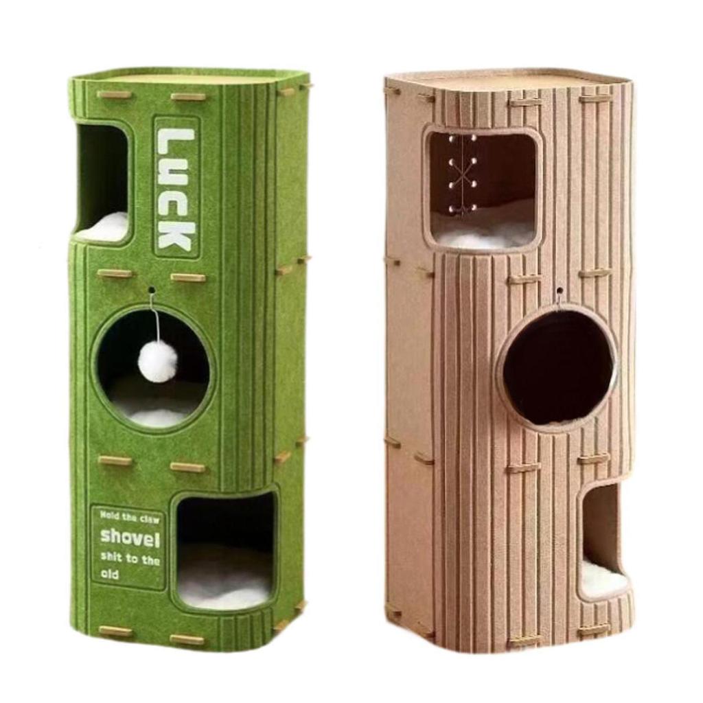 Felt Cat House 3 Story Play Rest Hide Playhouse Multifunctional Pet Supplies
