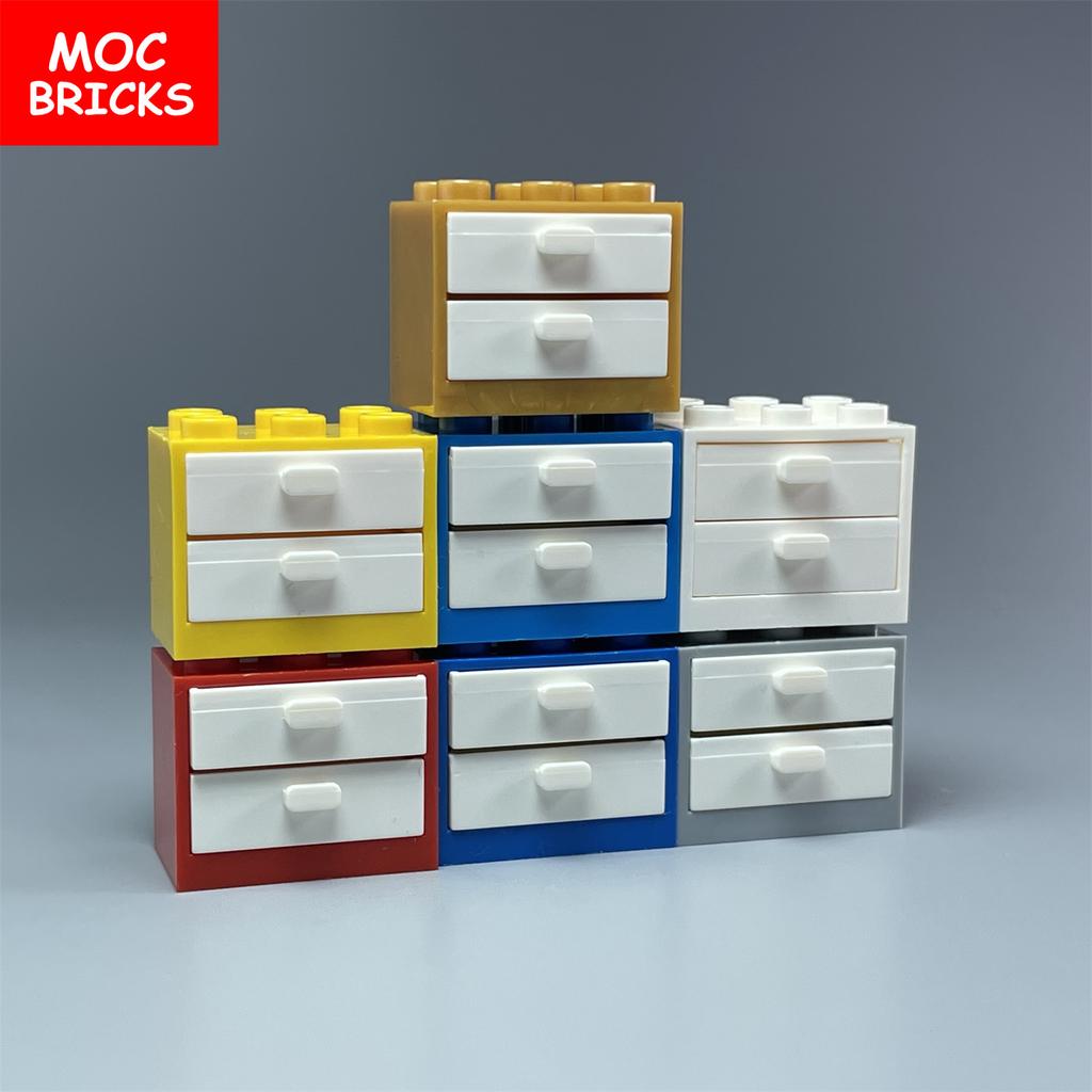 MOC Blocks Box Cupboard Container 2x3x2 Cabinets Assembles Particles 4532 4533 City House Construction Bricks Parts