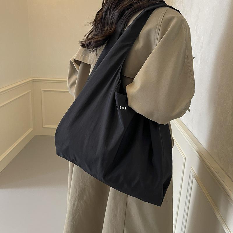Lazy Wind Canvas Bag Female New Casual Letter Student Class Commuter Bag Large Capacity Tote Bag Female