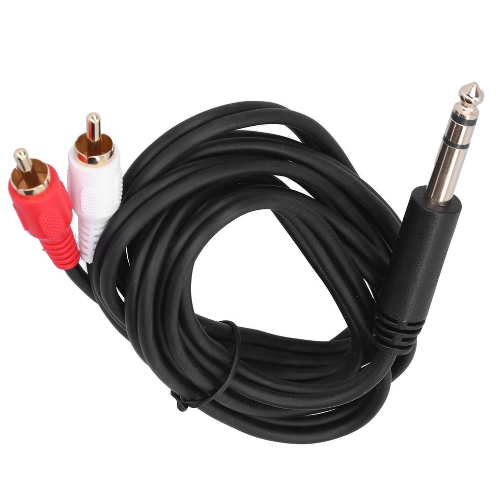 6.35mm To Dual RCA O Cable Stereo Male Adapter Connector O Y Splitter Cable