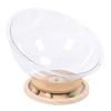 Space Capsule Cat Bed Clear Acrylic with Wood Turntable Catnip Ball Track Toy Elevated Cat Bed for Cats Sleeping Playing