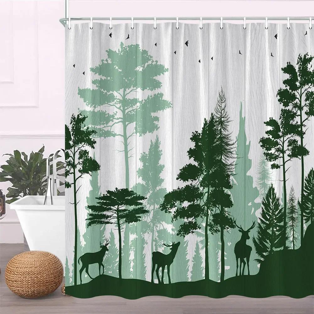 

Современный черный комплект занавесок для душа с крючками - черно-белая занавеска для душа для ванной комнаты, геометрические занавески для ванной с крючками 90x180cm-35x70in