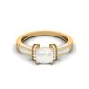 2.02 Cts Cushion Shape Pearl Art Deco Shank 925 Sterling Silver Gold Vermeil Wedding Women Ring