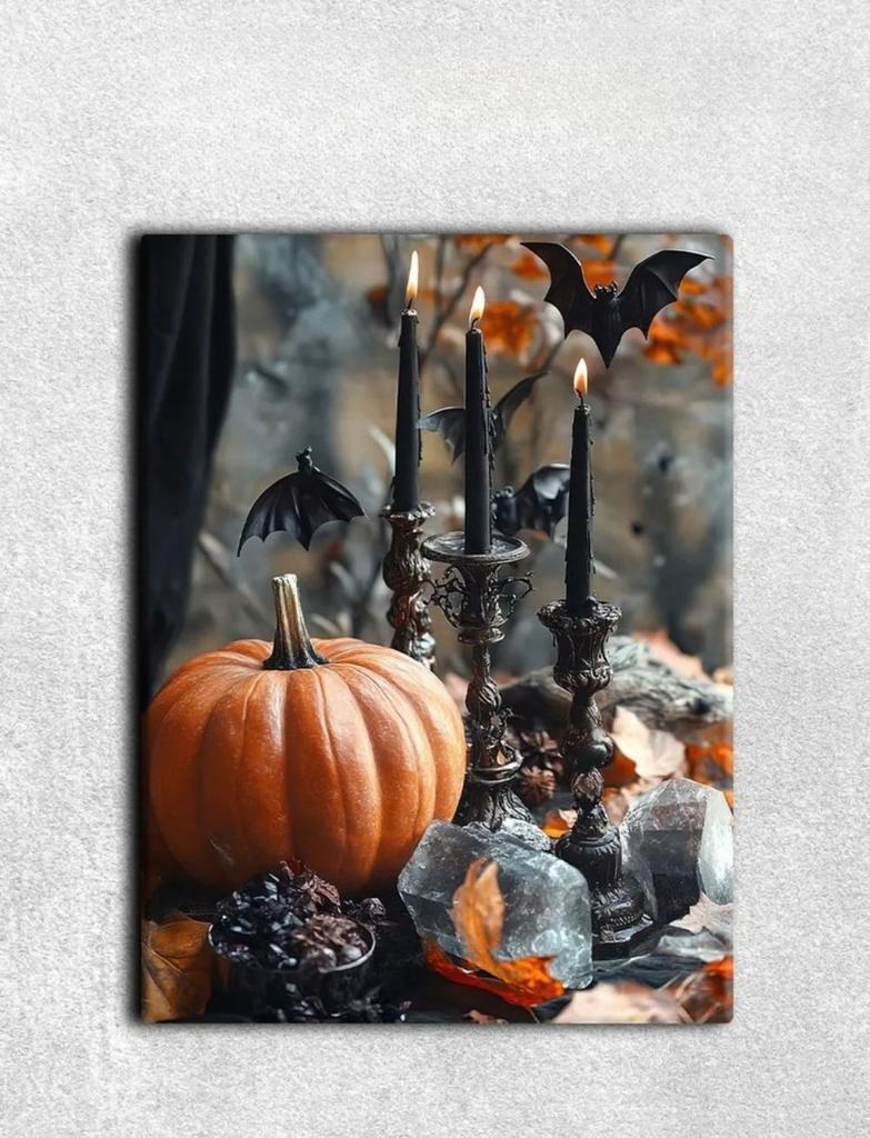 Metal Interior Pumpkin Plaque for Halloween 20x30cm
