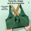 Sutiã Esportivo Plus Size de Cor Contrastante com Emenda da Moda e Costas Cruzadas Bonitas Sem Aro de Aço