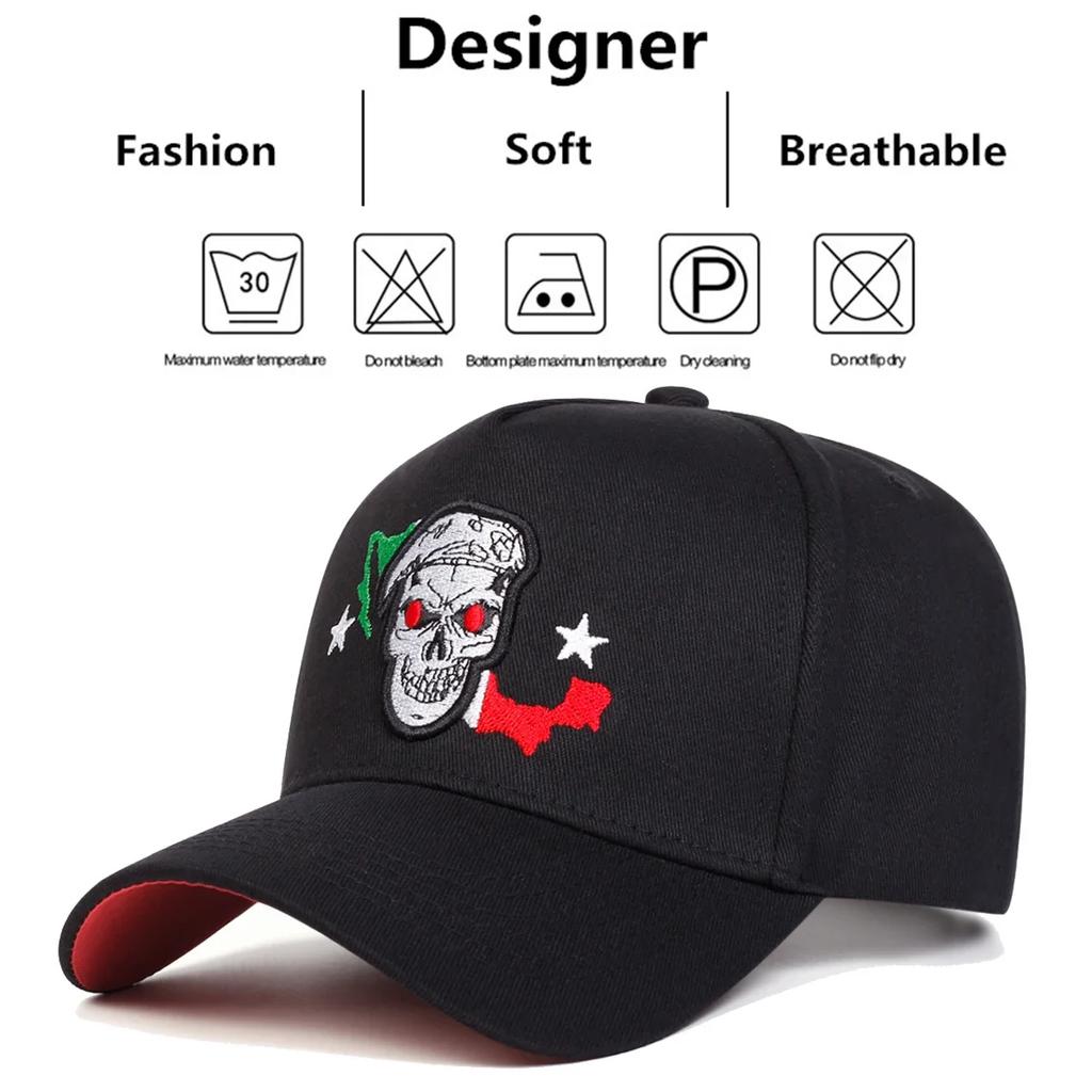 Baseball Stitching Embroidered Skull Neutral Gender Women Men For Caps Spring And Autumn Outdoor Adjustable Casual Hats Sunscreen Hat Sports Cap