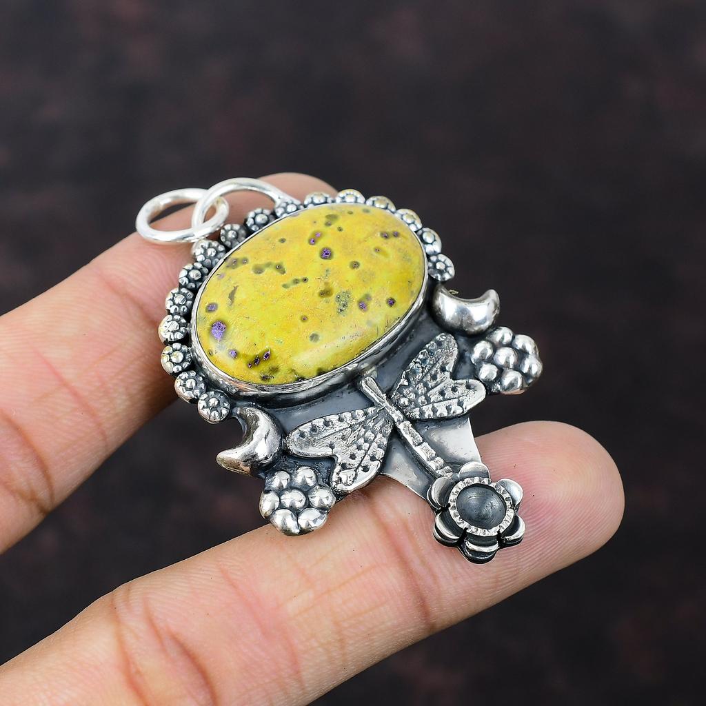 Stichtite Pendant Brand New Jewelry 925 Sterling Silver Pendant Real Gemstone Pendant Handmade Dragonfly Jewelry Gift For Her Decent Pendant