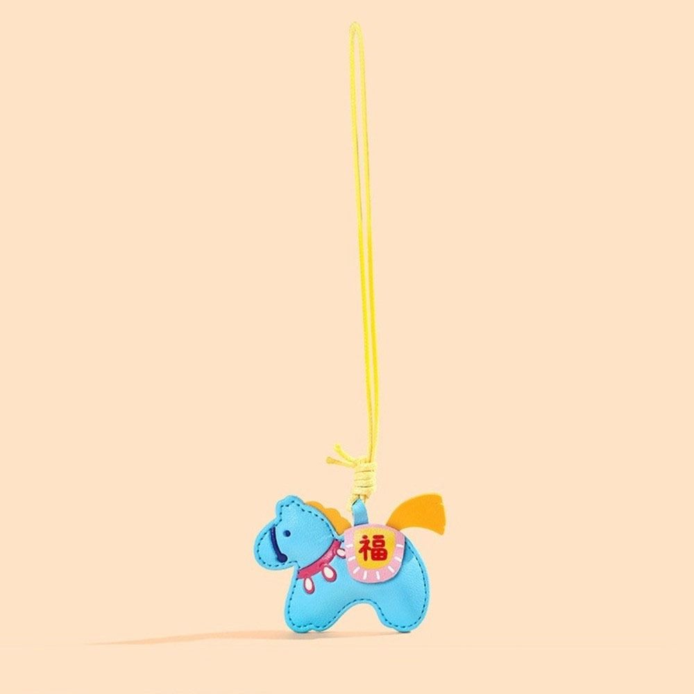 Leather Horse Keychain 2026 Year of Horse Zodiac Pony Bag Hanging Birthday Gift