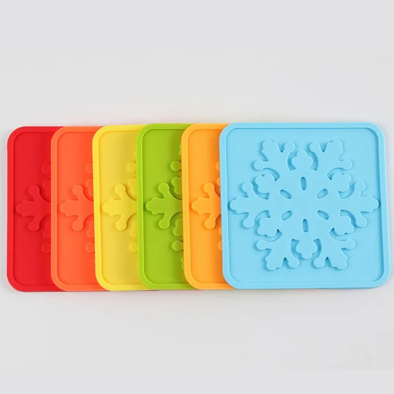 Square Silicone Coasters Non-slip High Temperature Resistant Waterproof Coaster Placemats Home and Decoration Kitchen Utensils