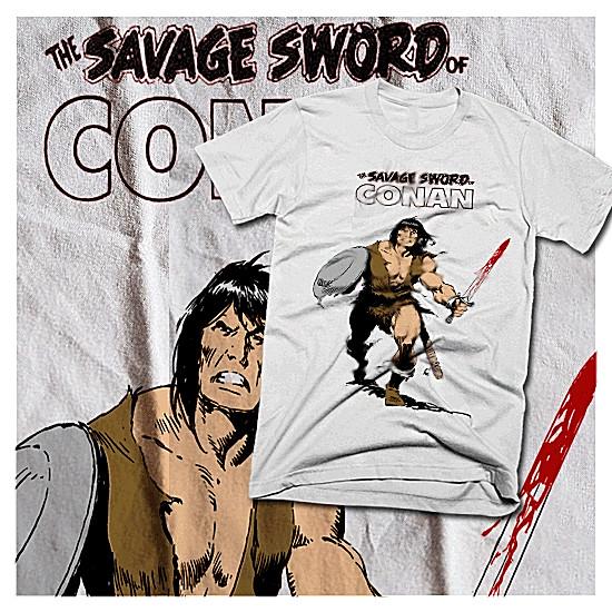 

Barbarian t-shirt retro warrior savage viking era swordsman anime S-2XL tee 4XL
