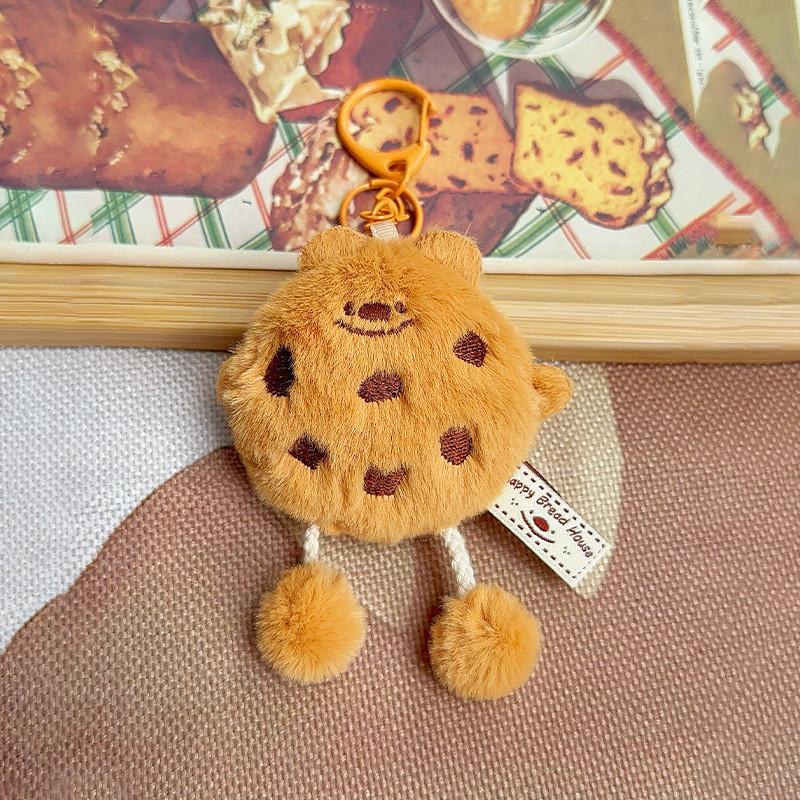 Bread Toast Sausage Adorable Mini Bear Plush Keyring Extensible Feet Kid Cartoon