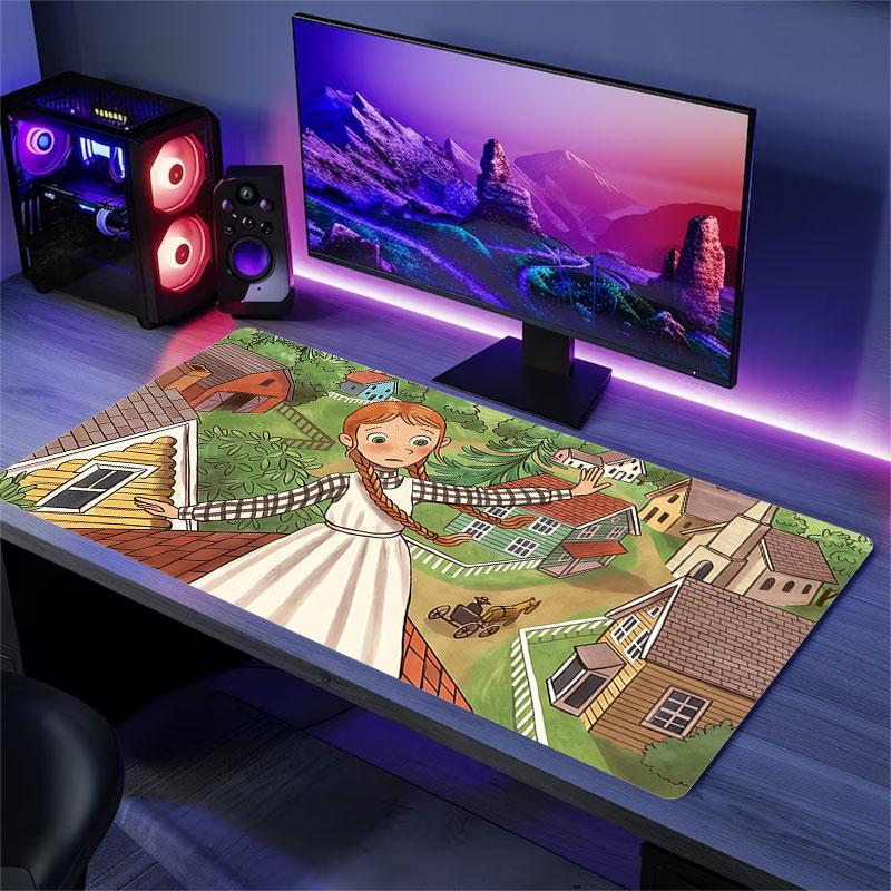 Anne Mouse Pad, Large Gaming Desk Mat, Non-slip XXL Mousepad for Laptop & Tablet, Mini PC Playmat with Stitched Edges