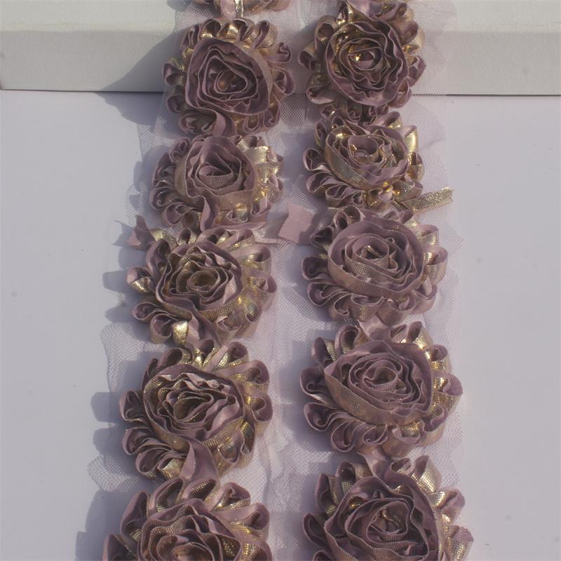 1y 2.5 Inch Shiny Fabric Flowers for Princess Girls Headbands Hair Accessories Kids Shirts Dress Shoes DIY Crafting Flowers