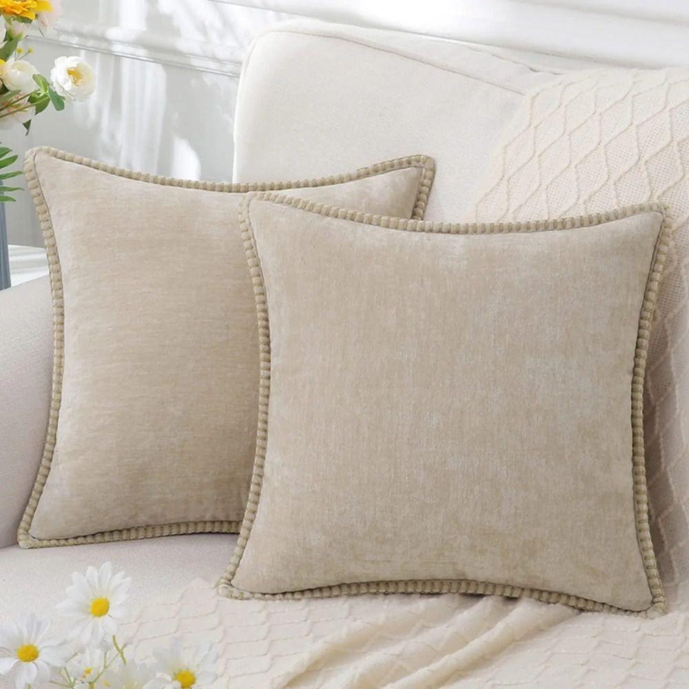 

Velvet Chenille Cushion Cover 45x45cm Pillowcase Sofa Pillow Cover Bed