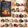Decorative Christmas Accents Cat Advent Calendar, 24 Day Countdown with Cute Ornaments, Calendar 2D Acrylic Kitty Holiday Decorations, Gift for