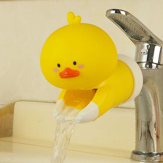 Kids Faucet Extender Cartoon Duck Shark Elephant Shape Splash-proof Faucet Extender