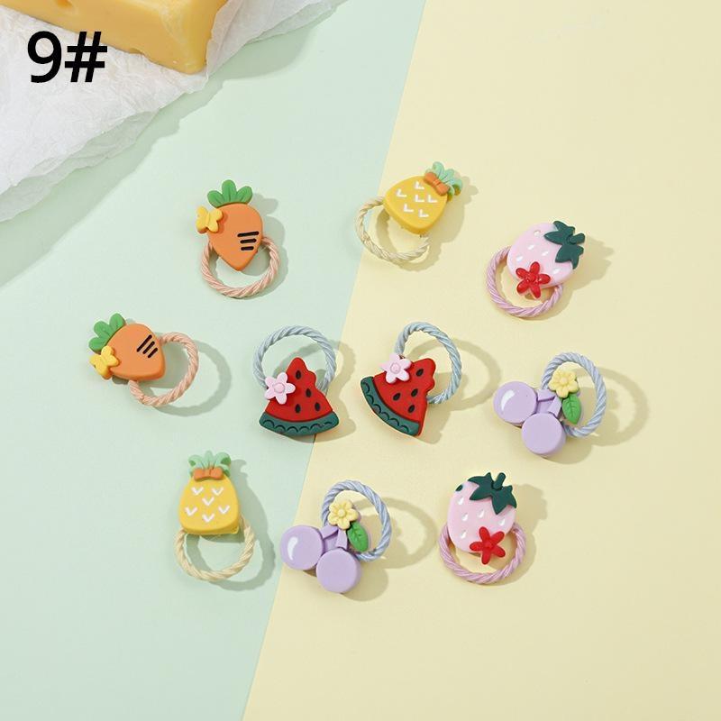 10-20 st/set Söta tecknade björn kanin hårband flickor elastiskt gummiband huvudbonad blomma rosett baby barn håraccessoarer ornament